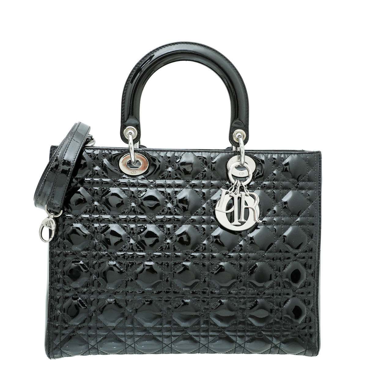 Dior Lady Dior Leather Handbag Black