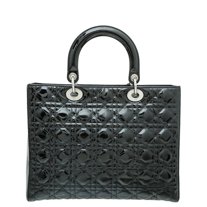 Dior Lady Dior Leather Handbag Black