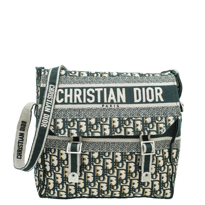 Christian Dior Vert Green Oblique Diorcamp Messenger Bag