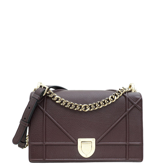 Dior Diorama Burgundy Shoulder Bag