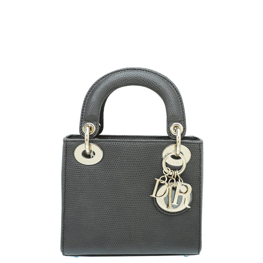 Christian Dior Smoky Gray Lizard Lady Dior Mini Bag