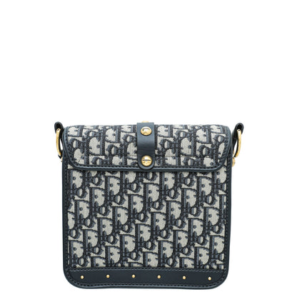 Christian Dior Blue Oblique Studded Square Dioraddict Flap Bag