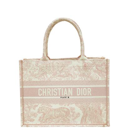 Christian Dior Pink Book Tote Toile De Jouy Saint Tropez Medium Bag