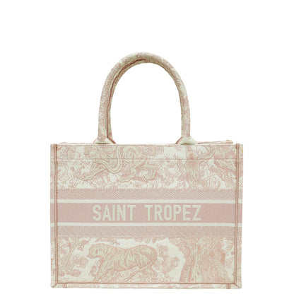 Christian Dior Pink Book Tote Toile De Jouy Saint Tropez Medium Bag