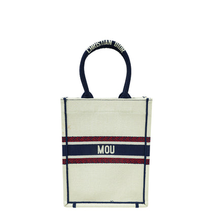Christian Dior Tricolor Love Paris Vertical Book Tote Bag