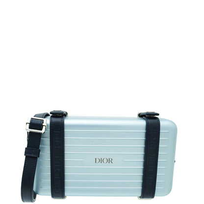 Christian Dior Blue X Rimowa Personal Clutch Crossbody Bag