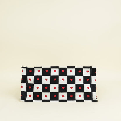 Christian Dior Tricolor Dioramour D-Chess Heart Book Medium Tote Bag