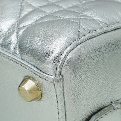 Dior Luxury Leather Handbag Silver