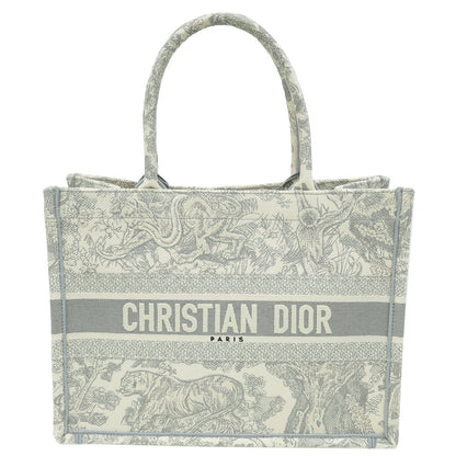 Christian Dior Grey Toile De Jouy Book Tote Medium Bag