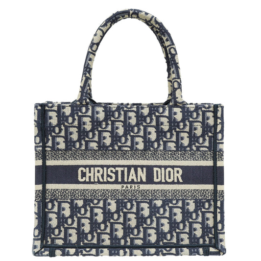 Christian Dior Navy Blue Oblique Book Tote Small Bag
