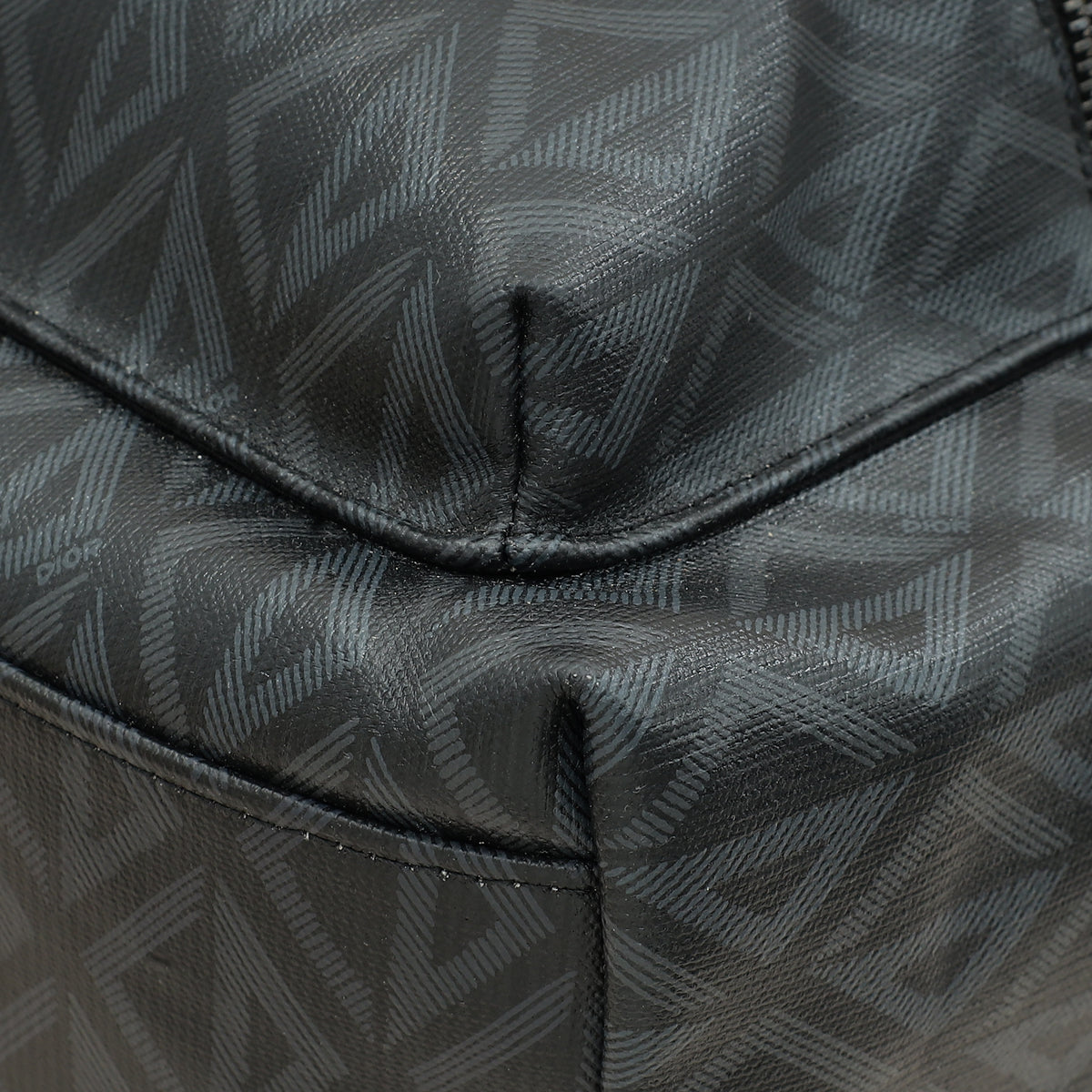 Christian Dior Bicolor Cd Diamond Print Rider Zipped Backpack Bag