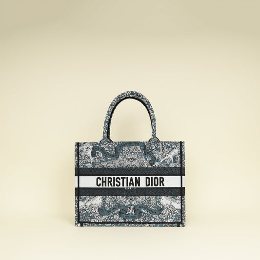 Christian Dior Tricolor Around The World Embroidered Book Medium Tote Bag
