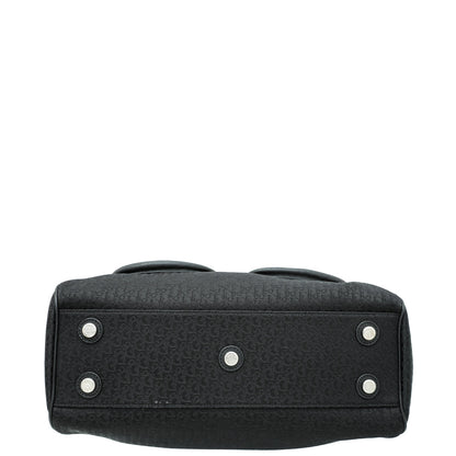 Christian Dior Black Monogram My Dior Frame Pocket Satchel Bag