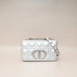 Christian Dior Metallic Silver Small Dior Caro Bag