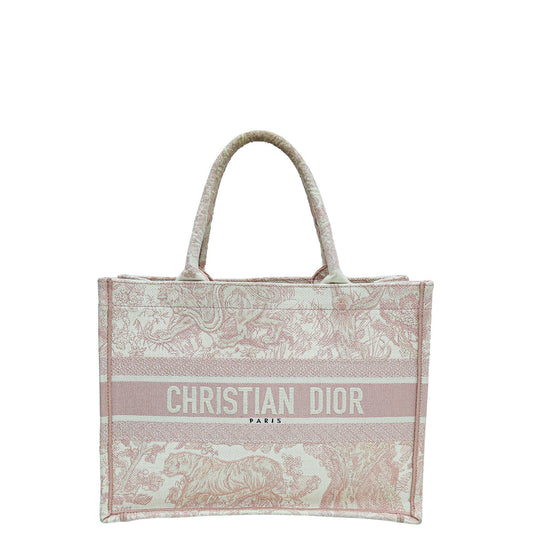 Christian Dior Bicolor Book Tote Toile De Jouy Embroidery Bodrum Medium Bag