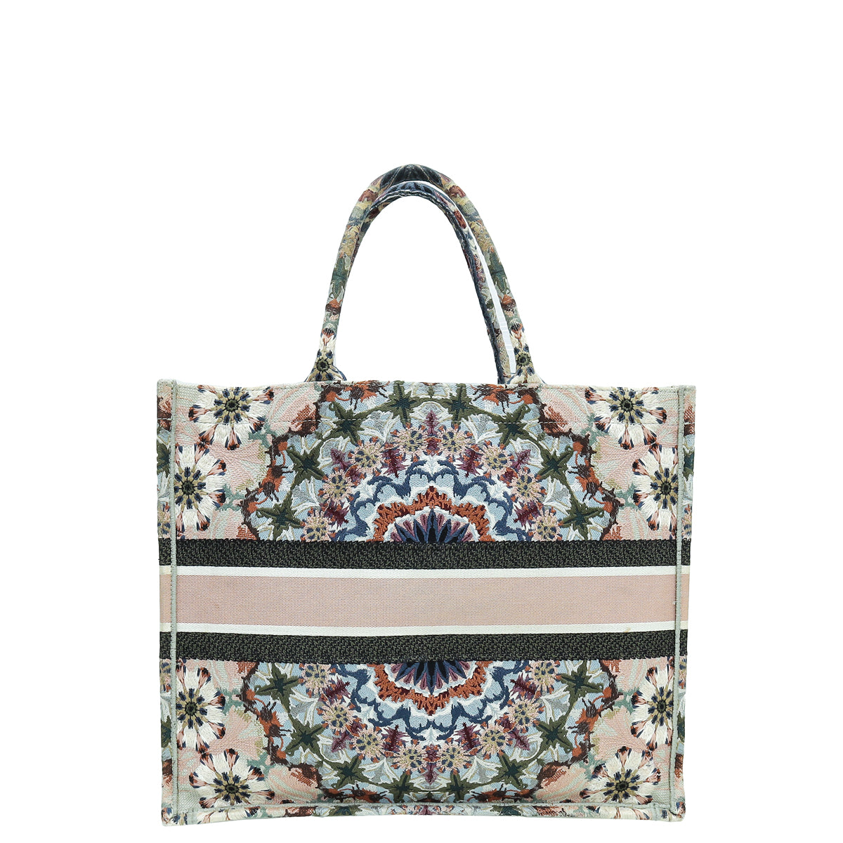 Christian Dior Pink Multicolor Book Tote Kaleidiorscopic Embroidered Large Bag