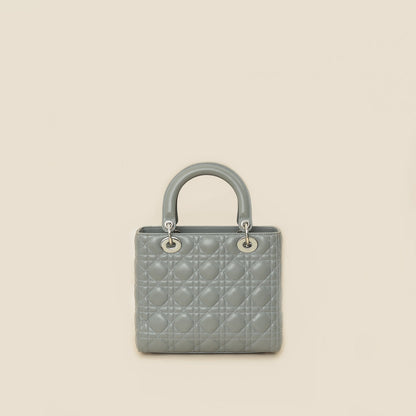Christian Dior Gray Lady Dior Medium Bag