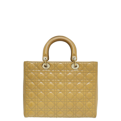 Dior Lady Dior Leather Handbag Beige