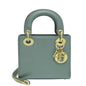 Christian Dior Metallic Grey Karung Chain Mini Lady Dior Bag