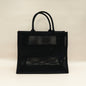 Christian Dior Black Mesh Embroidered Large Book Tote Large Bag