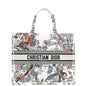 Christian Dior Latte Multicolor Jardin D'Hiver Embroidery Book Tote Large Bag