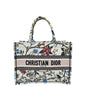 Christian Dior White Multicolor Book Tote Jardin Botanique Embroidery Medium Bag