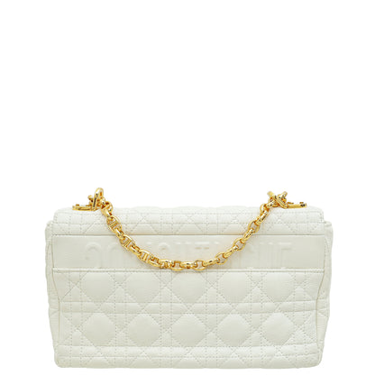 Christian Dior White Caro Medium Bag