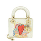 Christian Dior Off White Multicolor Ltd Ed Amour Print Chain Mini Lady Dior Bag