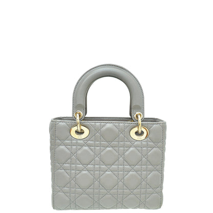 Dior Lady Dior Leather Handbag Grey