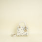 Christian Dior White Lady Dior Matte Alligator Flower Crystal Beads Small Bag