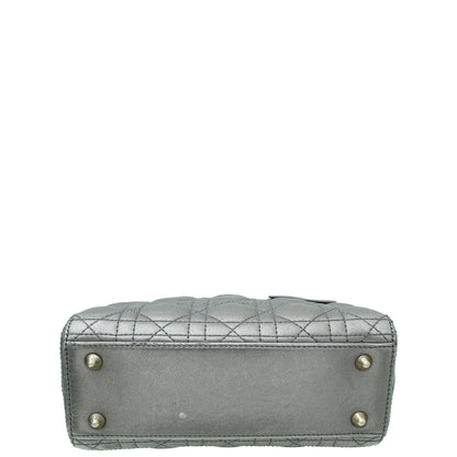 Christian Dior Metallic Gray My Abcdior Lady Dior Small Bag