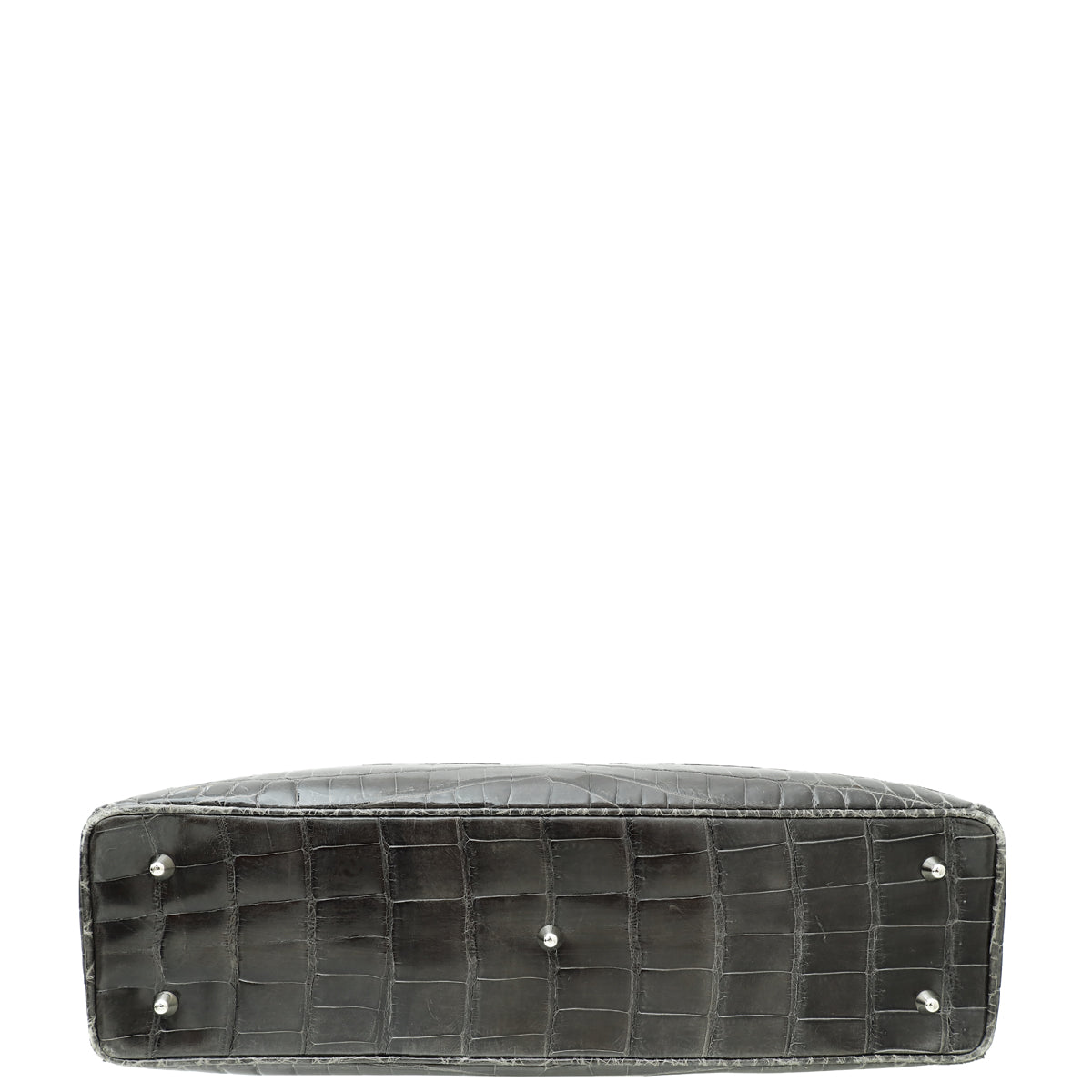 Christian Dior Dark Grey Crocodile Haute Maroquinerie Lady Dior Xl Bag