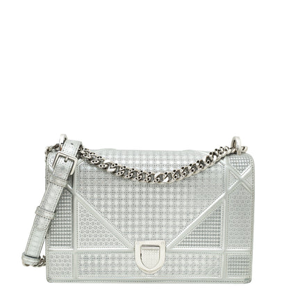 Dior Diorama Cannage Silver Shoulder Bag