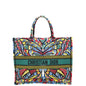 Christian Dior Multicolor Book Tote Butterfly Embroidered Large Bag