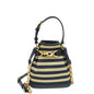 Christian Dior Bicolor Raffia C'Est Chain Small Bucket Bag