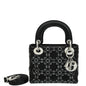 Christian Dior Black Lady Dior Cannage Satin Strass Mini Bag