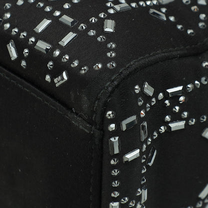 Christian Dior Black Lady Dior Cannage Satin Strass Mini Bag