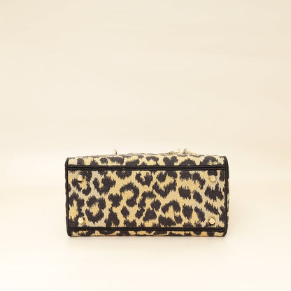 Christian Dior Bicolor Lady D-Lite Mizza Embroidered Medium Bag