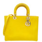 Christian Dior Yellow Python Lady Dior Large Bag