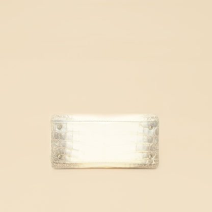 Christian Dior Bicolor Niloticus Crocodile Himalaya Lady Dior Medium Bag