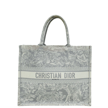 Christian Dior Bicolor Toile De Jouy Reverse Book Tote Large Bag