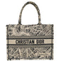 Christian Dior Bicolor Plan De Paris Embroidered Book Tote Medium Bag