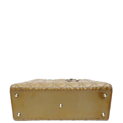 Christian Dior Golden Brown Lady Dior Large Bag