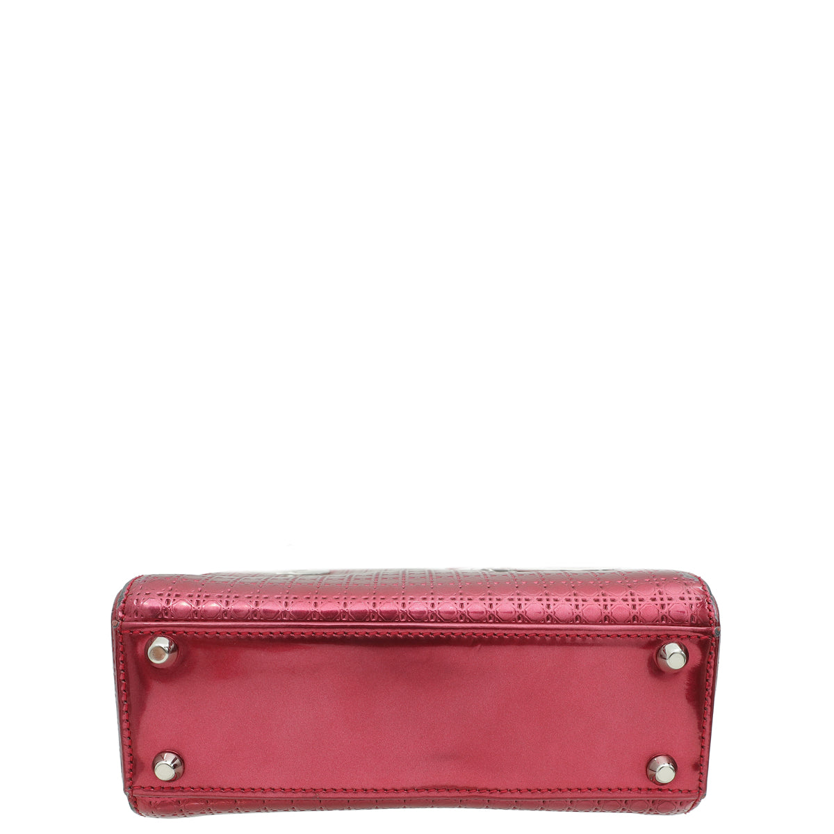 Christian Dior Metallic Fuchsia Lady Dior Microcannage Mini Strap Bag
