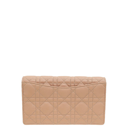 Christian Dior Rose Des Vents Caro Pouch With Chain