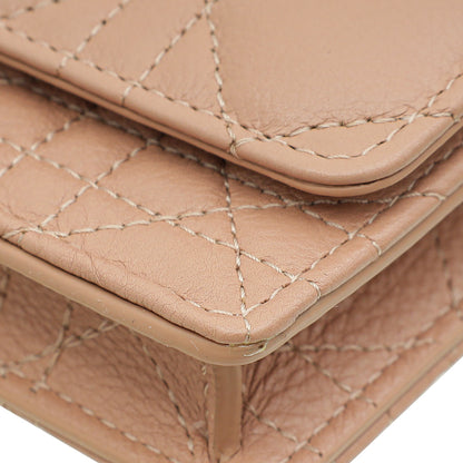 Christian Dior Rose Des Vents Caro Pouch With Chain