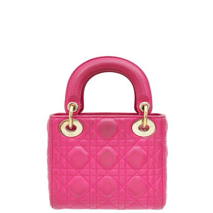 Christian Dior Fuchsia Mini Lady Dior Chain Bag