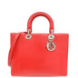 Christian Dior Red Snakeskin Lady Dior Large Bag