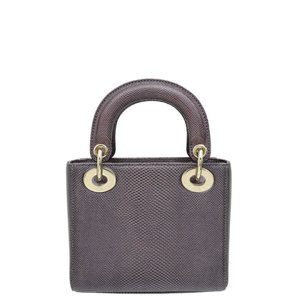 Christian Dior Purple Lizard Lady Dior Mini Bag