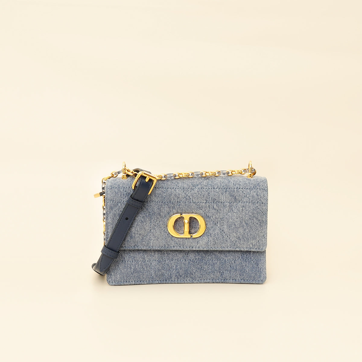 Dior Caro Cannage Blue Shoulder Bag Cannage